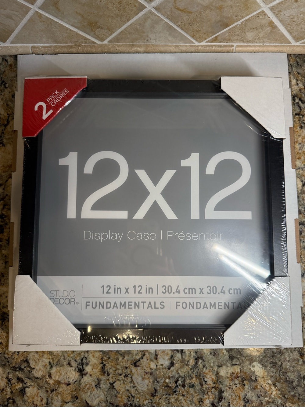 2-Pack Fundamentals 12" x 12" Black Shadow Boxes Display Frame Studio Decor NEW